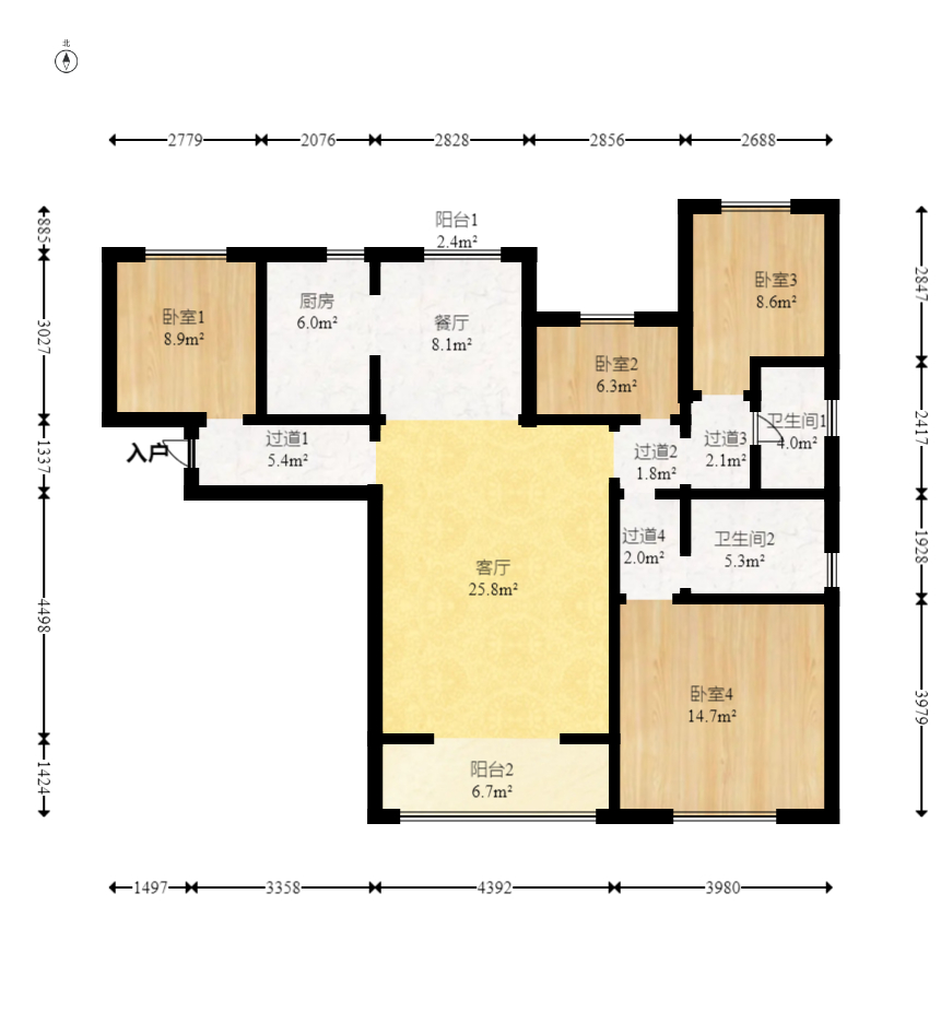 勤诚达境界城  4室2厅2卫    119.8万 勤诚达境界城  4室2厅2卫    119.8万户型图