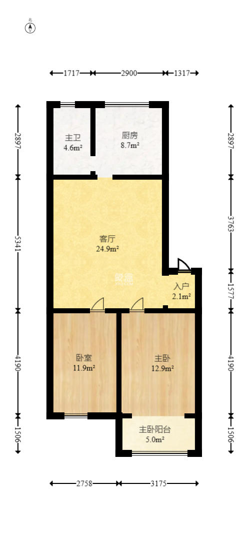 湘绣城  2室2厅1卫   39.80万室内图1