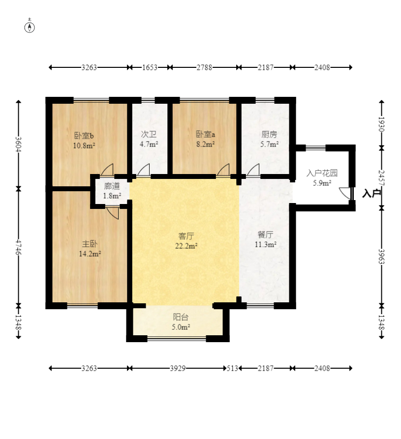 中冶中央公园  3室2厅1卫   115.00万室内图1