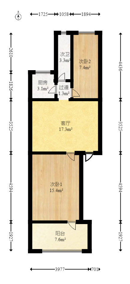 向东南社区  1室1厅1卫   38.00万室内图1
