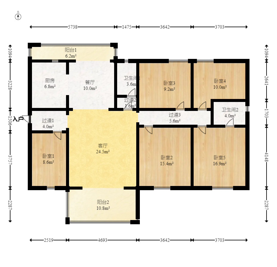 万润滨江天著  5室2厅2卫    168.0万 万润滨江天著  5室2厅2卫    168.0万户型图