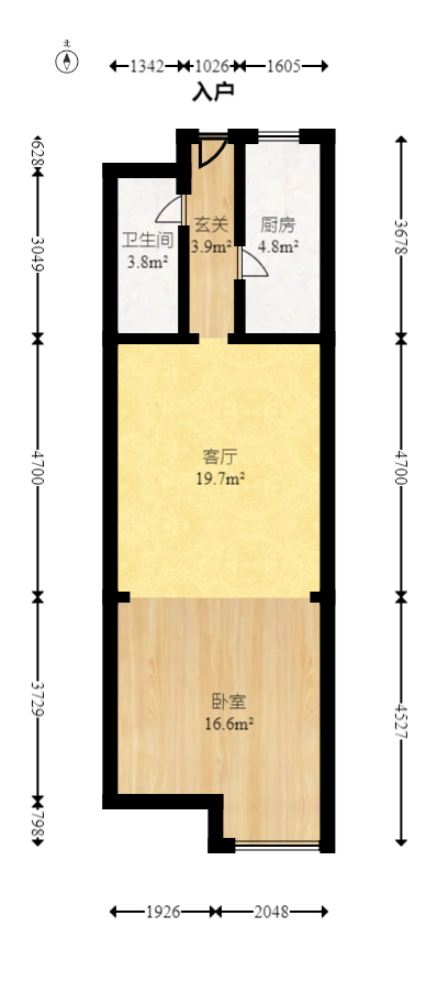 阳光100二期  1室1厅1卫   42.00万室内图1