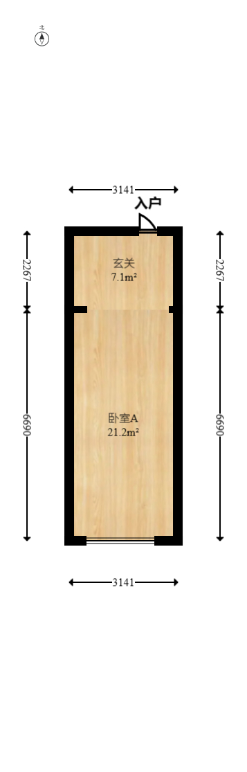 金茂建发泊悦  2室1厅1卫    32.0万室内图1