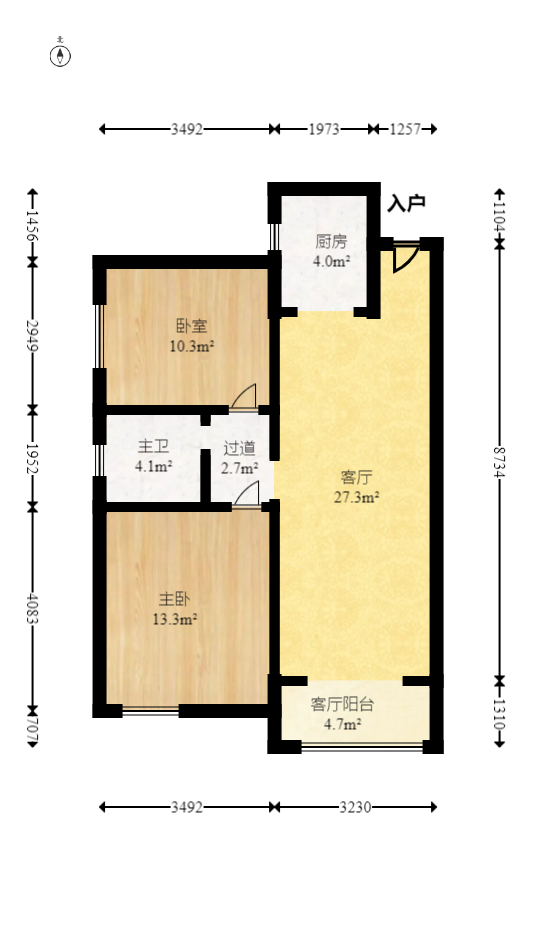 恒广国际景园一二区  2室2厅1卫    68.8万 恒广国际景园一二区  2室2厅1卫    68.8万户型图