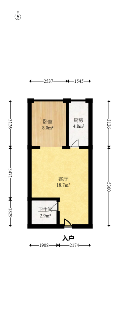 方略90公馆  1室1厅1卫    20.8万室内图1