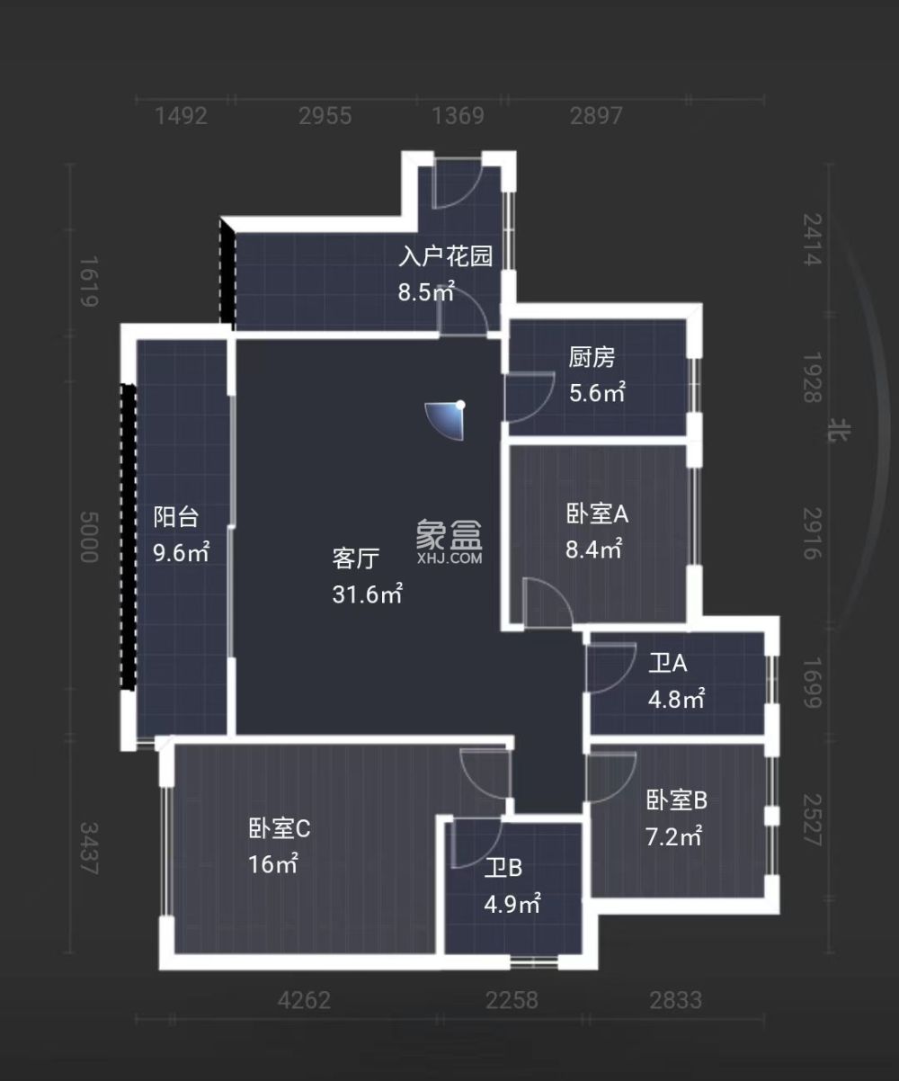 湘银星城  3室2厅2卫   49.00万
