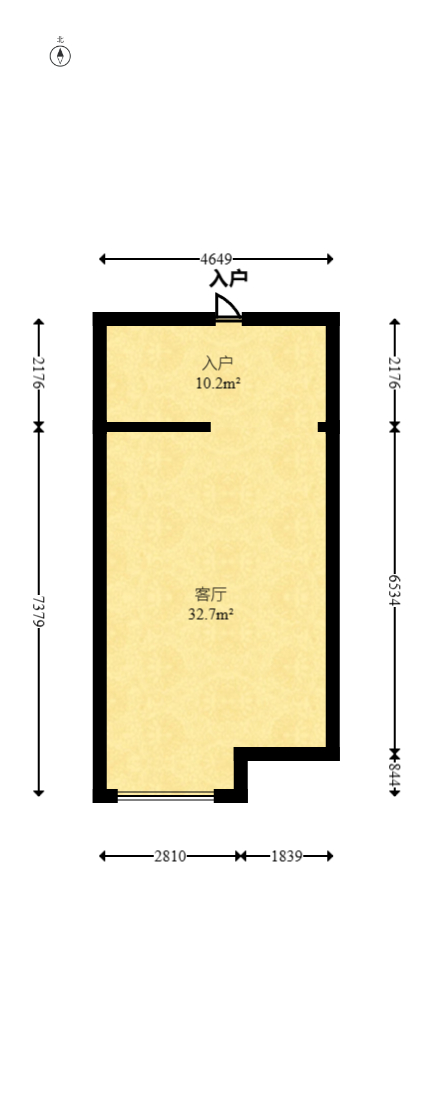 巧克力空间（建鸿达现代大厦）  1室1厅1卫   26.00万室内图1