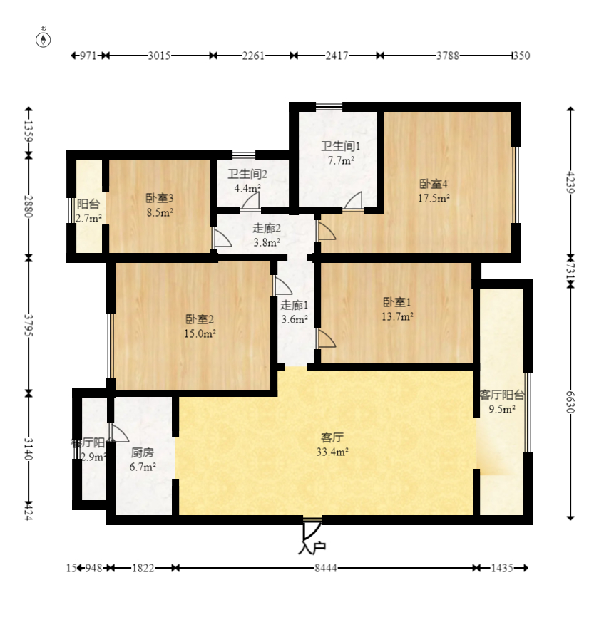 五江书香苑  4室2厅2卫    200.0万 五江书香苑  4室2厅2卫    200.0万户型图