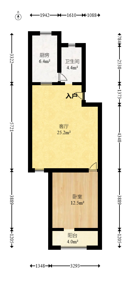 金帆小区  1室1厅1卫   43.70万室内图1