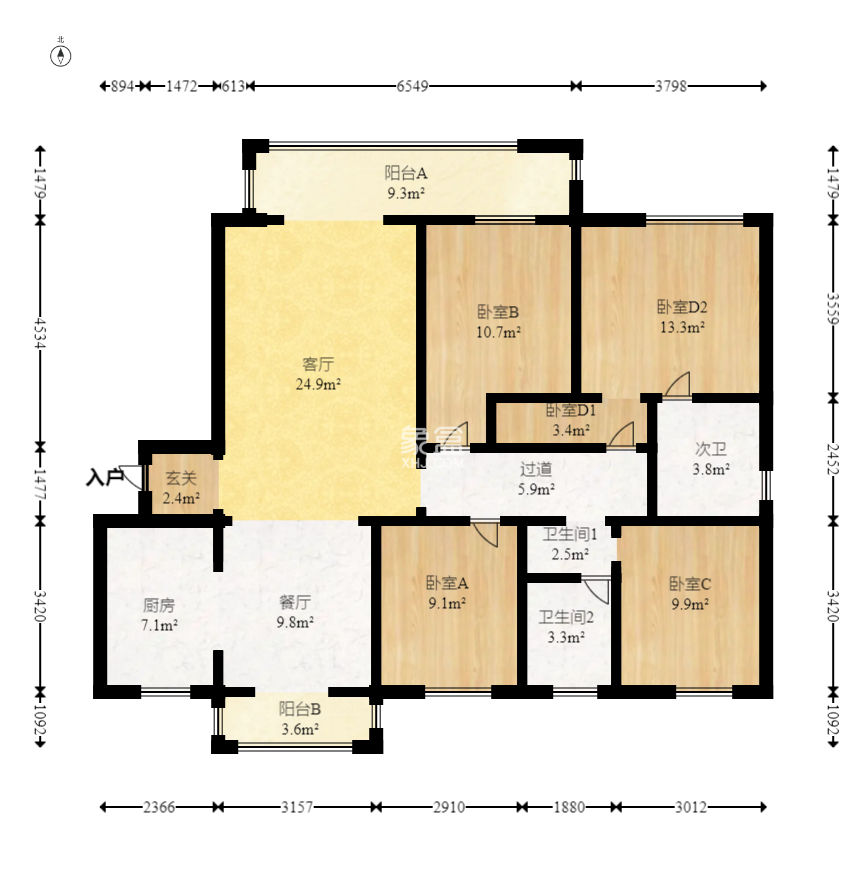世茂璀璨天城  4室2厅2卫    148.0万