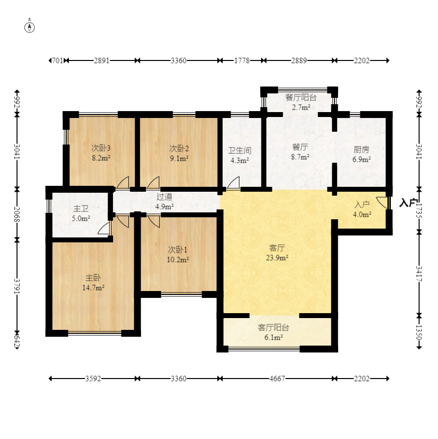 中建悦和城  4室2厅2卫    148.0万室内图1