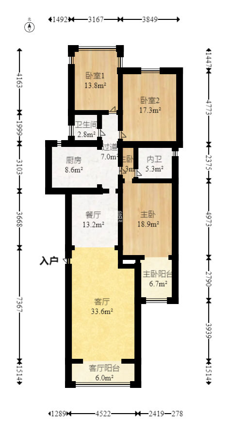 金竹苑  3室2厅2卫   100.00万