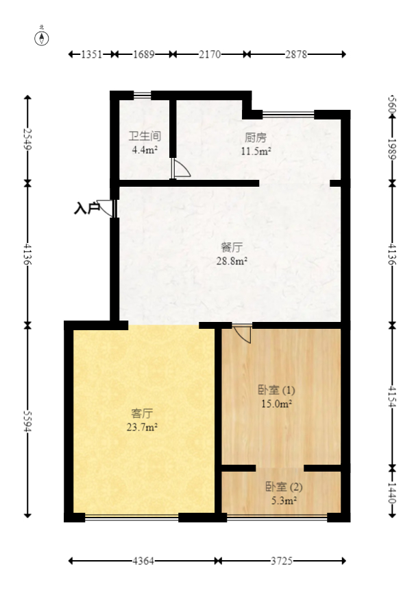 格林星城  4室2厅1卫   159.80万室内图1