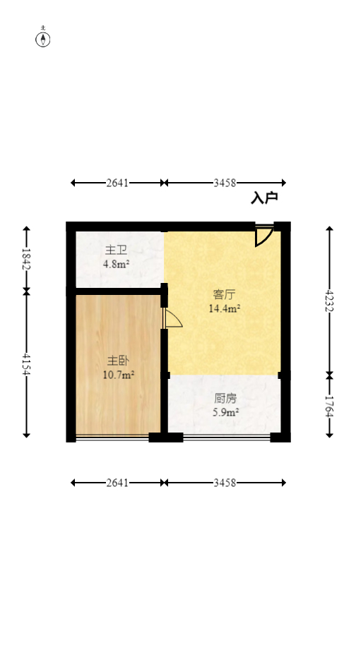 爱都(IDO) 1室1厅1卫 30.8万 爱都(IDO) 1室1厅1卫 30.8万户型图