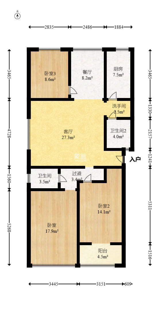 咸嘉新村嘉文苑  3室2廳1衛(wèi)   125.00萬(wàn)