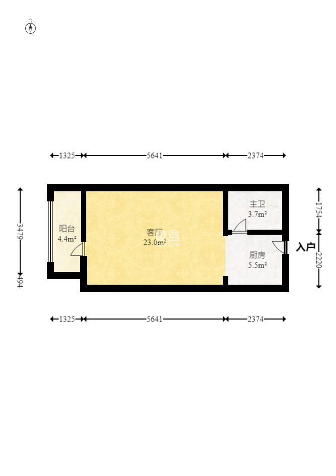 世景华庭 1室1厅1卫 22.0万 世景华庭 1室1厅1卫 22.0万户型图