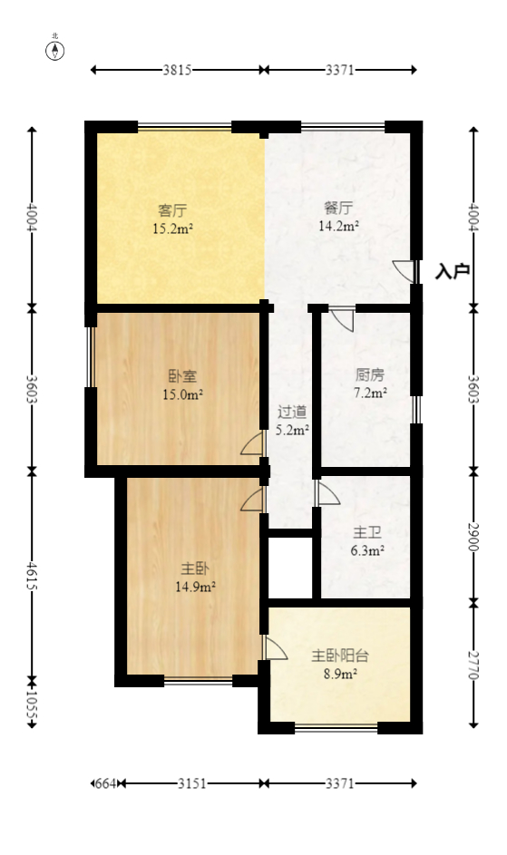 郡原居里  2室2厅1卫   53.00万室内图1