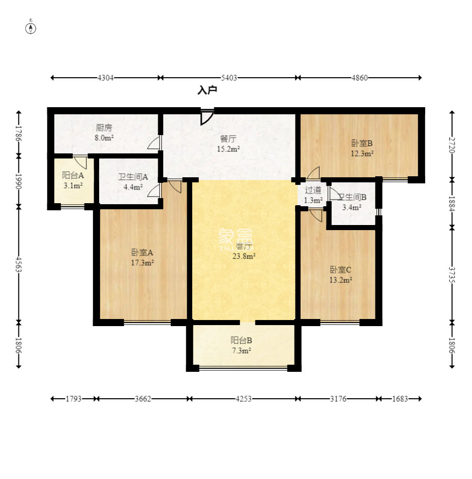 碧桂园公园壹号（凯怡茗苑）  3室2厅2卫    78.0万