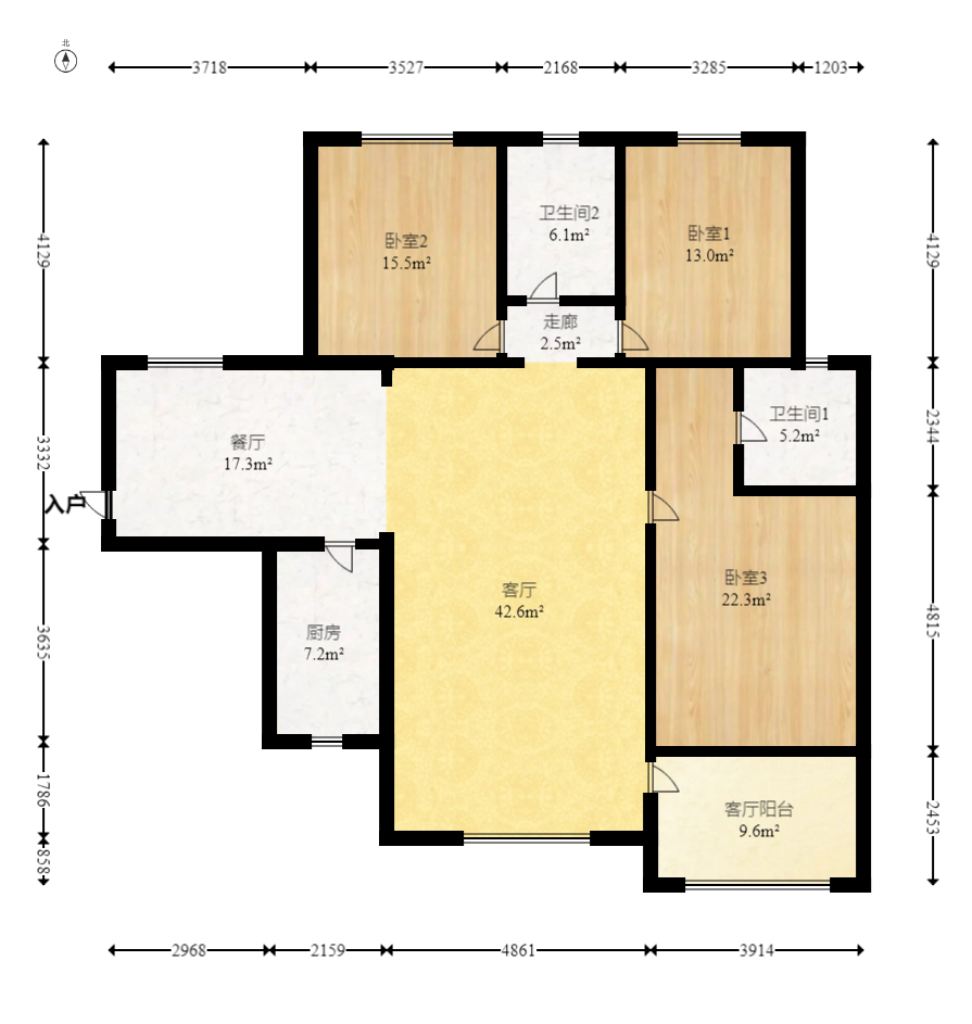 湘府名邸(同力家园) 3室2厅2卫 86.0万 湘府名邸(同力家园) 3室2厅2卫 86.0万户型图