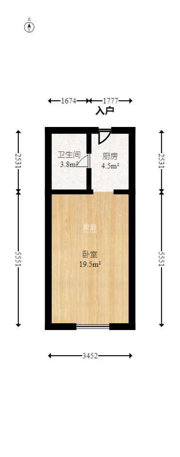 中海国际二期  1室1厅1卫   19.00万室内图1