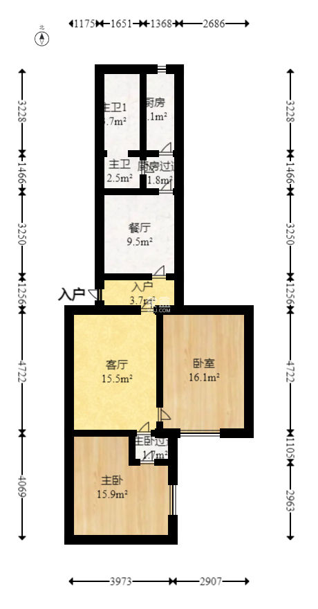 司马里散盘  2室2厅1卫   85.00万