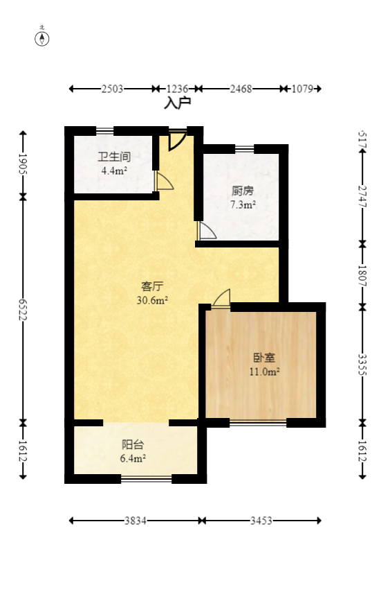 梅溪正荣府  4室2厅2卫   183.80万室内图1