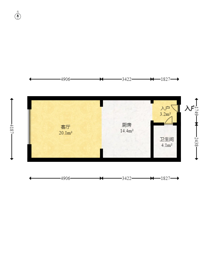 和隆花半里  1室1厅1卫   50.00万室内图1