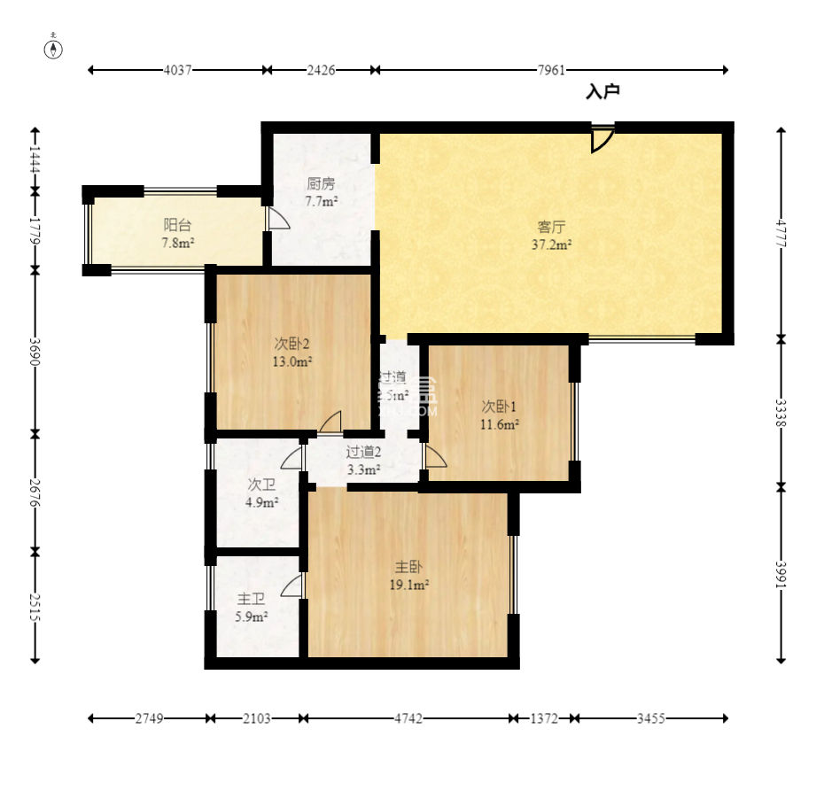 兴威帕克水岸  3室2厅2卫    96.0万