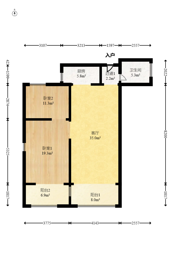 润和湘江天地AB区 4室2厅2卫 180.0万 润和湘江天地AB区 4室2厅2卫 180.0万户型图