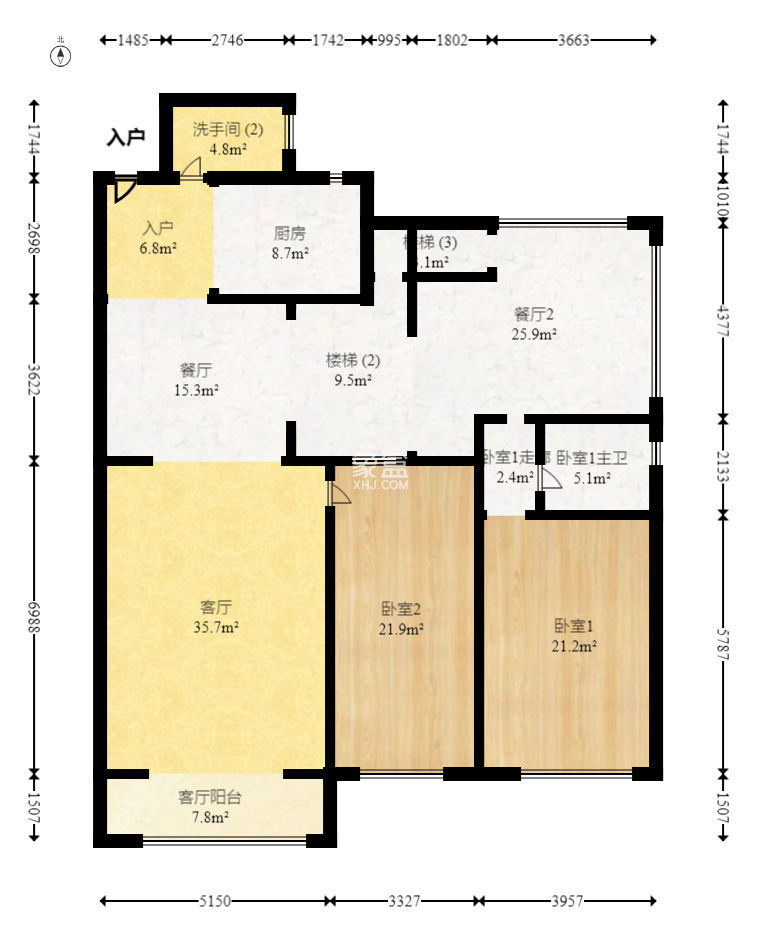 宏轩花苑  4室2厅2卫   128.00万