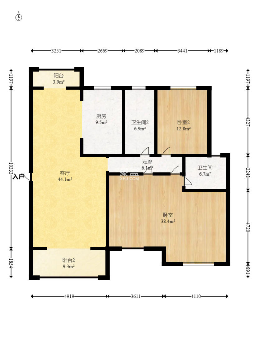 博雅湘水湾  3室2厅1卫    75.0万 博雅湘水湾  3室2厅1卫    75.0万户型图