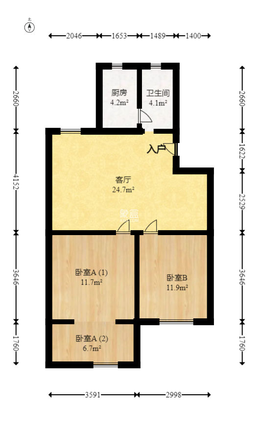 江南公寓  2室1厅1卫   58.80万