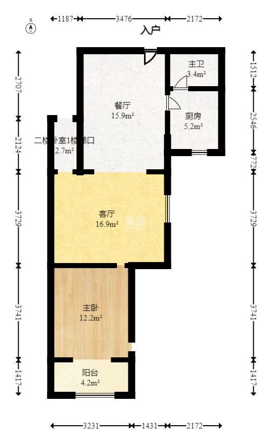 朝陽(yáng)銀座  2室1廳1衛(wèi)   70.00萬(wàn)