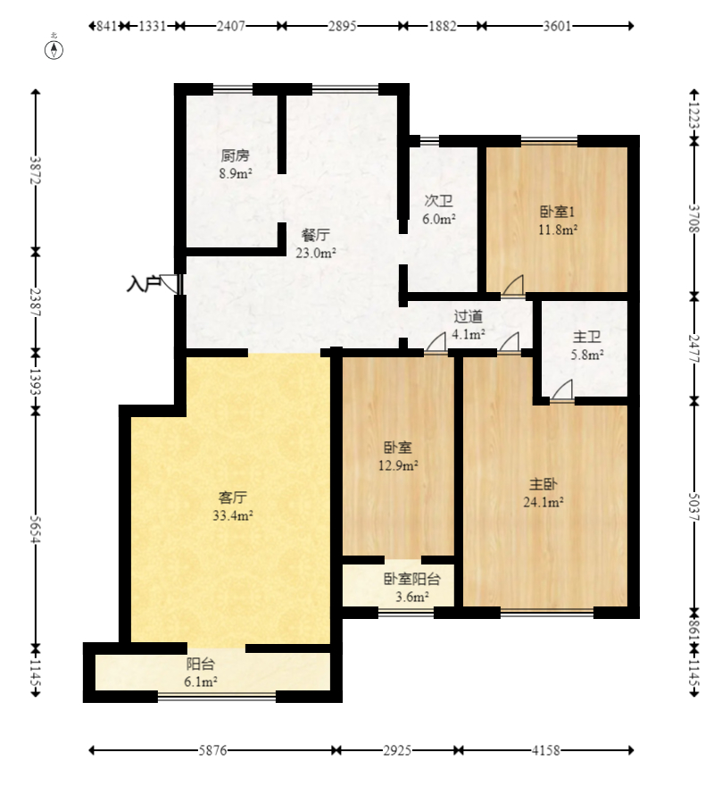 泰时新雅园 3室2厅2卫 94.0万 泰时新雅园 3室2厅2卫 94.0万户型图