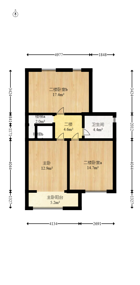 澳海谷山府  4室2厅2卫   125.00万室内图1