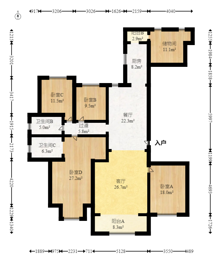 富兴时代御城 4室2厅2卫 251.8万 富兴时代御城 4室2厅2卫 251.8万户型图