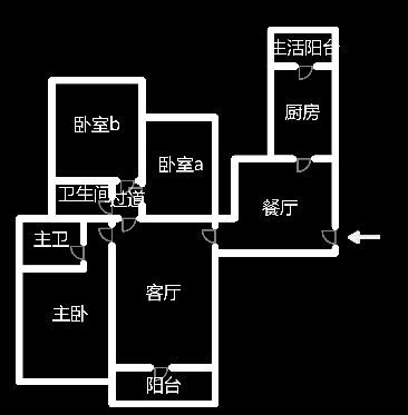 恒大绿洲  3室2厅2卫   96.00万室内图1