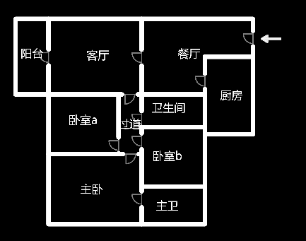 恒大名都  3室2厅1卫   43.80万室内图1