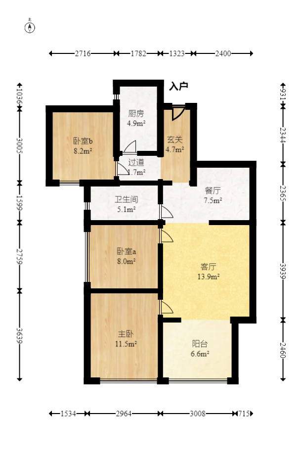 美的翰城 3室2厅2卫 74.8万 美的翰城 3室2厅2卫 74.8万户型图