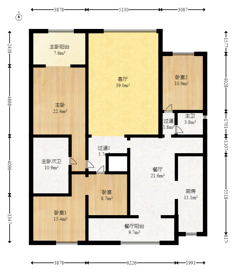 美林水郡  4室2厅2卫   247.80万室内图1