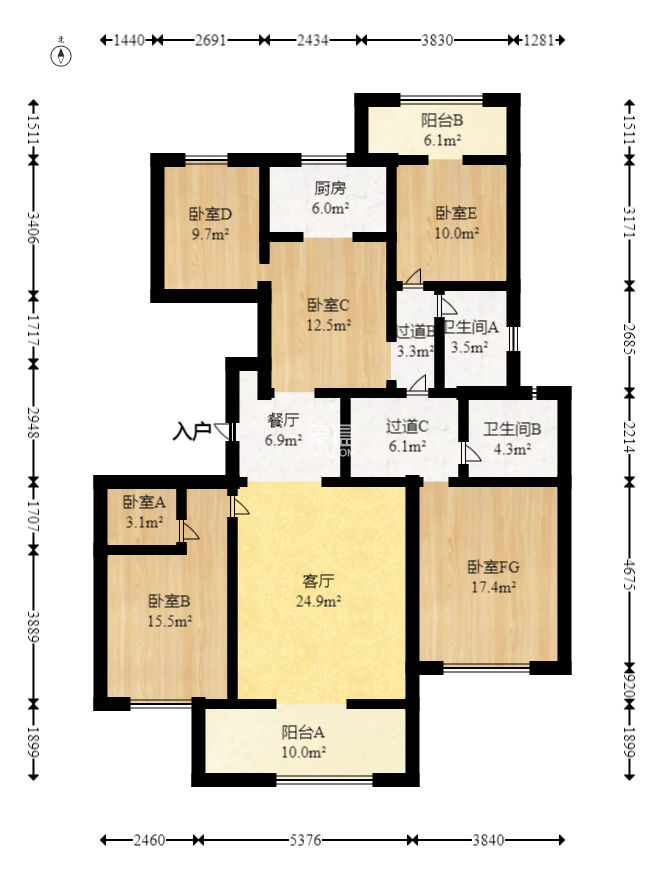 鑫苑木莲世家  4室2厅2卫   238.00万