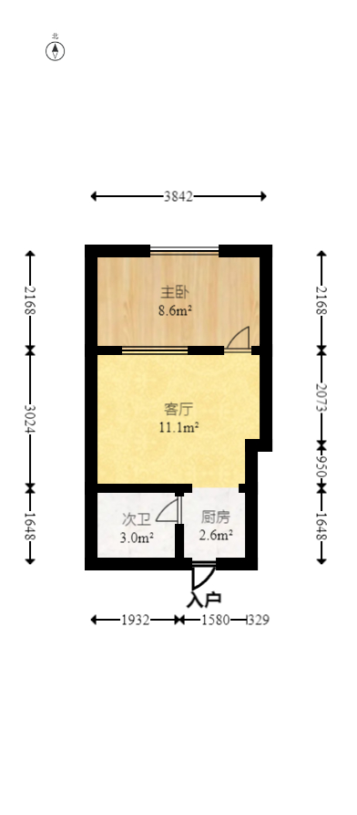 和平城市广场  1室0厅1卫    29.8万室内图1