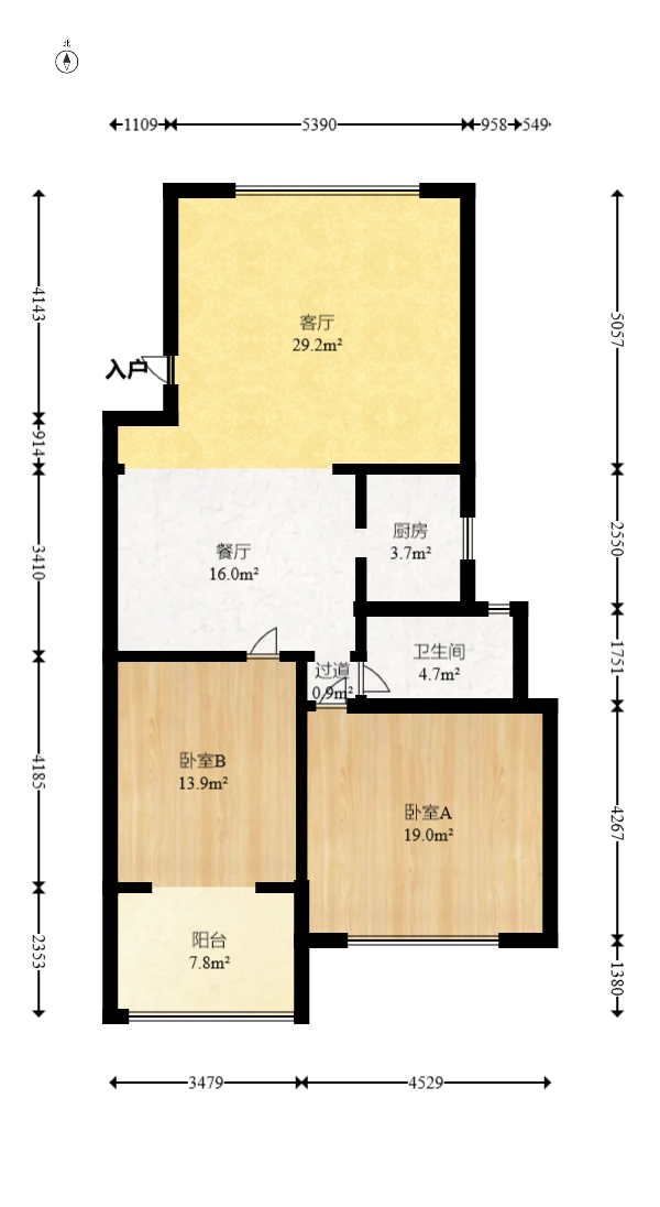 汇城花园  3室2厅2卫   85.00万室内图1