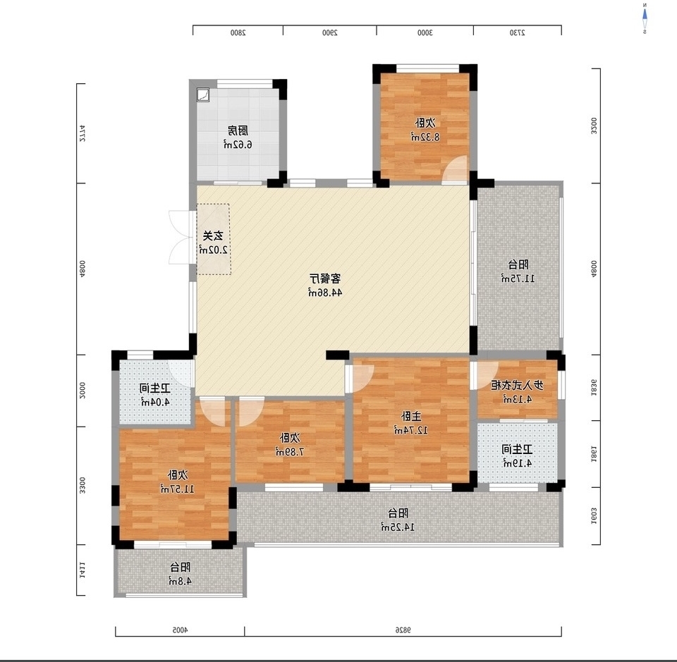玫瑰御园 4室2厅2卫 125.0万 玫瑰御园 4室2厅2卫 125.0万室内图