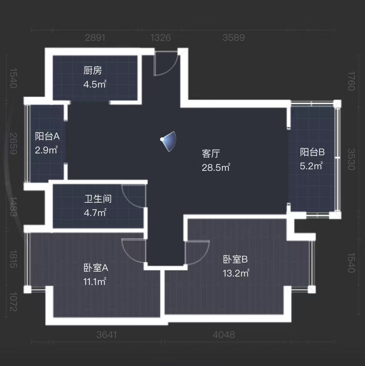 城发郦城  2室2厅1卫   48.00万