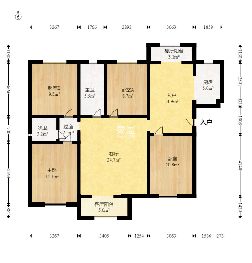 荣盛花语城  4室2厅2卫    99.96万