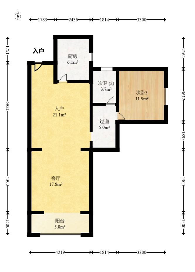 荣盛花语书苑 3室2厅1卫 77.0万 荣盛花语书苑 3室2厅1卫 77.0万户型图