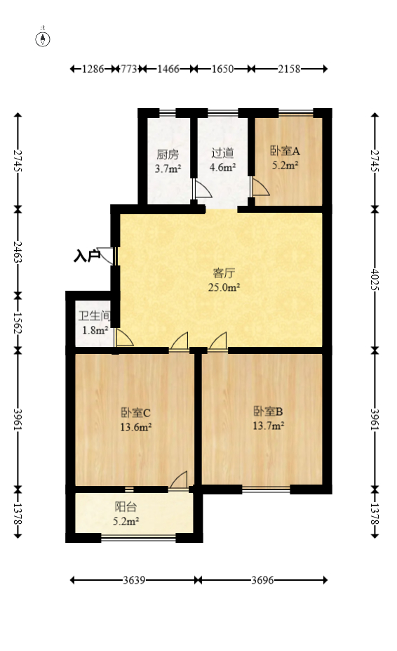 蒋家垅社区  2室1厅1卫    46.0万 蒋家垅社区  2室1厅1卫    46.0万户型图