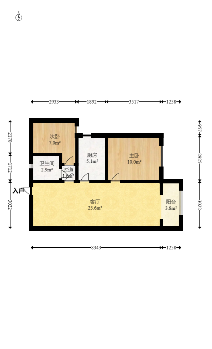 恒基凯旋门三期 2室1厅1卫 61.8万 恒基凯旋门三期 2室1厅1卫 61.8万户型图