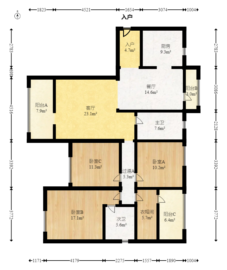 中建嘉和城  4室2厅2卫   135.00万室内图1